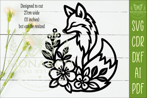 Floral Fox Wall Art SVG, Woodland Fox Decor Sign for Laser SVG APInspireddesigns 