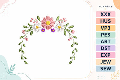 Floral Frame Flower Border Embroidery Design Embroidery/Applique DESIGNS sg embroidery 