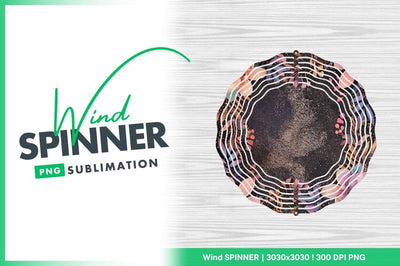 Floral frame on dark texture wind spinner round png Sublimation Regulrcrative 