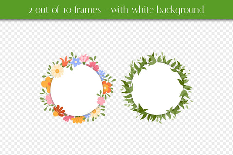 Floral Frames PNG | Flowers Wreath Round Hexagon Square Rectangular Oval | Botanical Decorative Borders | Blossom Clipart Digital Download Sublimation AnnaViolet_store 