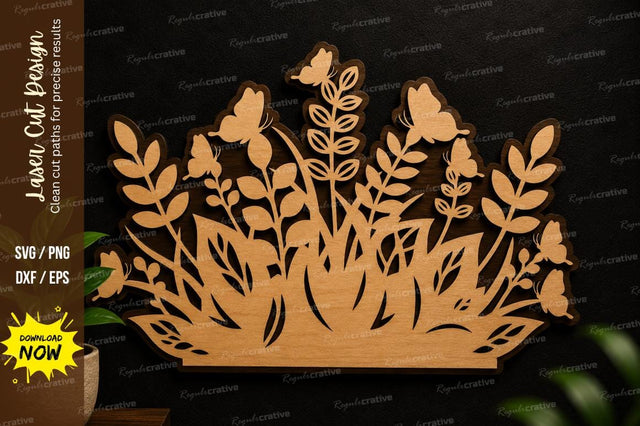 Floral Garden Wall Art Laser Cut SVG Design SVG Regulrcrative 