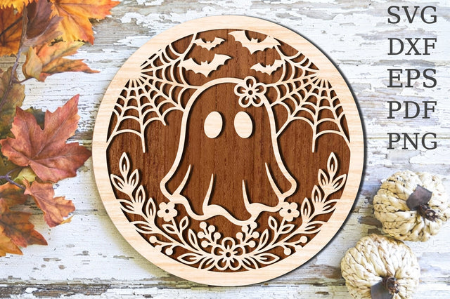 Floral Ghost Halloween Laser Cut SVG SVG Rupkotha 