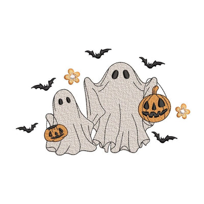 Floral Ghosts Embroidery Design, Halloween Embroidery Design, 3 sizes, Instant Download Embroidery/Applique DESIGNS Nino Nadaraia 