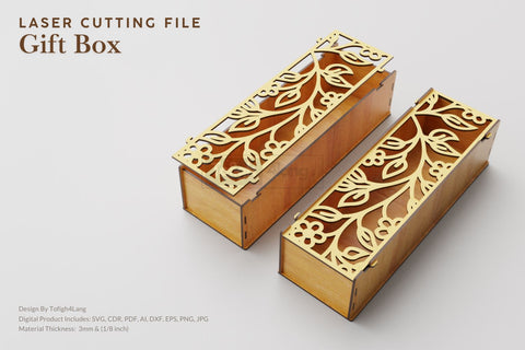 Floral Gift Box SVG File | Laser Cutting File | Valentine SVG tofigh4lang 