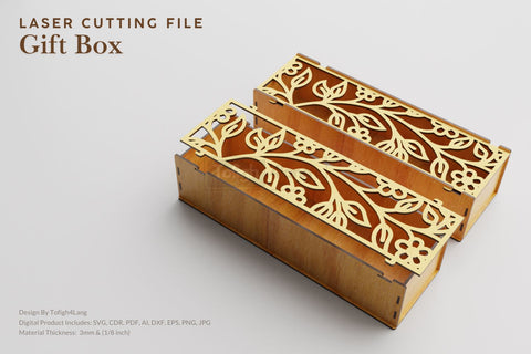 Floral Gift Box SVG File | Laser Cutting File | Valentine SVG tofigh4lang 