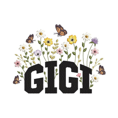 Floral Gigi Embroidery Design, Mother's Day Embroidery Design, 3 sizes, Instant Download Embroidery/Applique DESIGNS Nino Nadaraia 