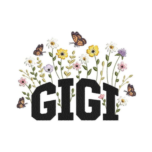 Floral Gigi Embroidery Design, Mother's Day Embroidery Design, 3 sizes, Instant Download Embroidery/Applique DESIGNS Nino Nadaraia 