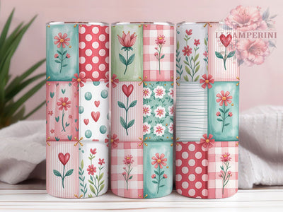 Floral Gingham Coquette Tumbler, Gingham Bow Tumbler, Elegant 20oz Wrap, Sublimation Design, Stylish Gift Idea, Coquette Bow Wrap, Floral Gingham Tumbler Sublimation Li Zamperini 