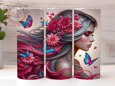 Floral Girl 20oz Tumbler Png, Straight & Tapered Tumbler Png, Western Sunflower Tumbler Png, Digital Download PNG Sublimation Lara' s Designs 