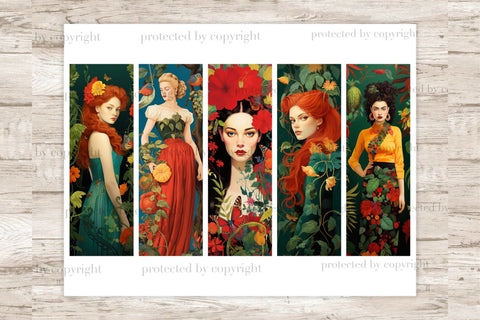 Floral Girls Bookmarks | Digital Download Set SVG GlamArtZhanna 