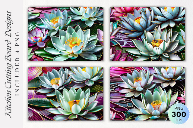 Floral Glass Cutting Board PNG Design Sublimation Regulrcrative 