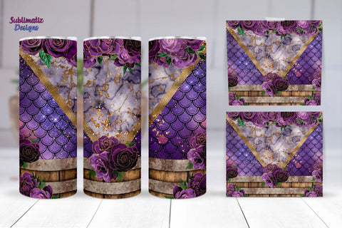 Floral Glitter Tumbler Sublimation Wrap | 20 oz Skinny Tumbler Wrap Sublimation Design Sublimation Sublimatiz Designs 