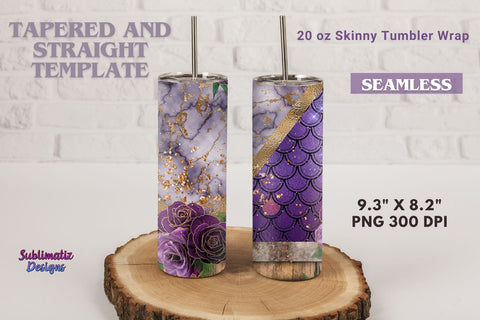 Floral Glitter Tumbler Sublimation Wrap | 20 oz Skinny Tumbler Wrap Sublimation Design Sublimation Sublimatiz Designs 