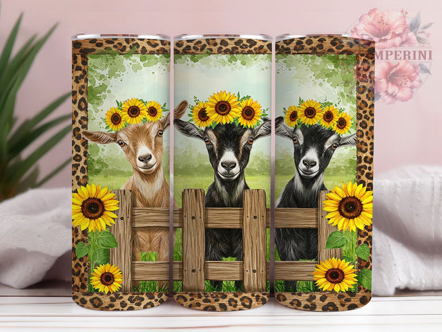 Floral Goat Leopard Print Farm Tumbler, Floral Goat Tumbler, 20oz Tumbler Sublimation, Country Farmhouse Tumbler, Digital Tumbler Wrap, Rustic Animal Tumbler Sublimation Li Zamperini 