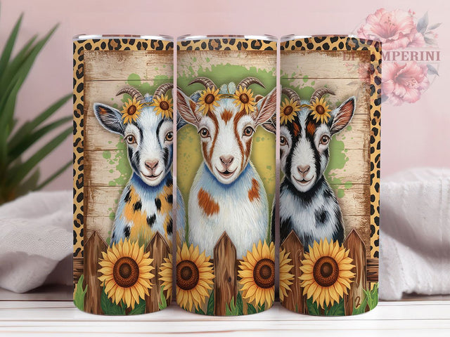 Floral Goat Leopard Print Farm Tumbler, Floral Goat Tumbler, 20oz Tumbler Sublimation, Country Farmhouse Tumbler, Digital Tumbler Wrap, Rustic Animal Tumbler Sublimation Li Zamperini 