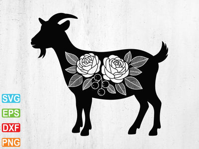 Floral Goat SVG, Farmhouse Decor Cut File (Digital Download) SVG artprintfile 