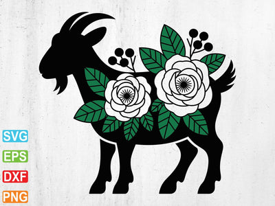Floral Goat SVG, Farmhouse Decor Cut File (Digital Download) SVG artprintfile 