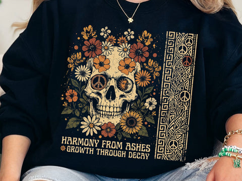 Floral Gothic Skull png SVG DesignDestine 