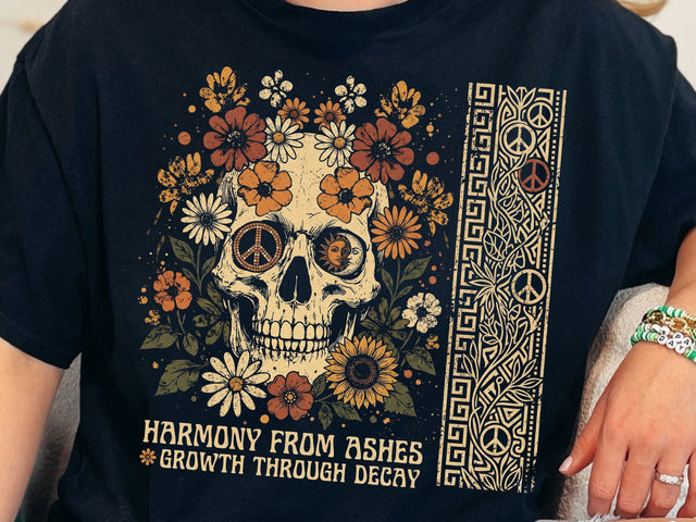 Floral Gothic Skull png SVG DesignDestine 