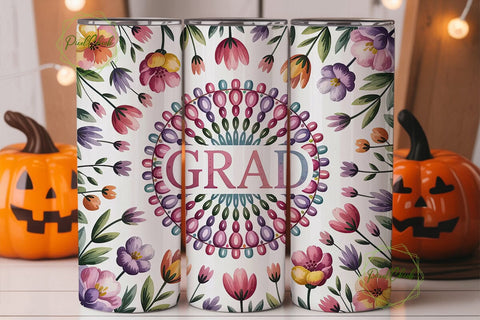 Floral Grad Mandala 20oz Tumbler Wrap Sublimation PixelChick 