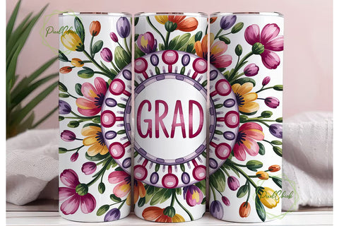 Floral Grad Mandala 20oz Tumbler Wrap Sublimation PixelChick 