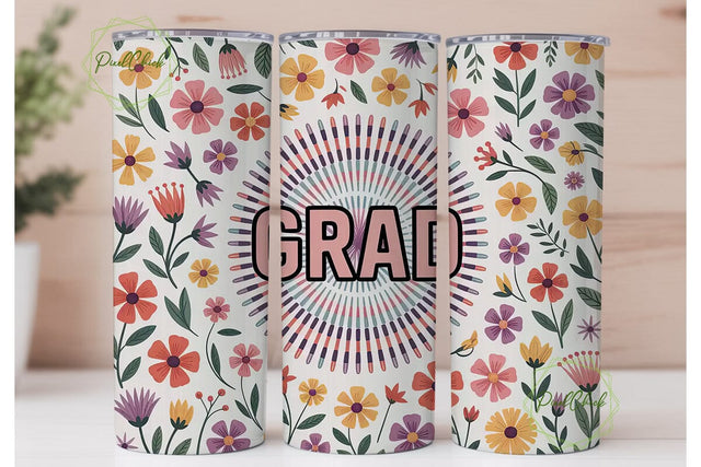 Floral Grad Mandala 20oz Tumbler Wrap Sublimation PixelChick 