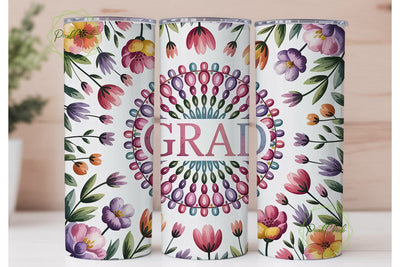 Floral Grad Mandala 20oz Tumbler Wrap Sublimation PixelChick 