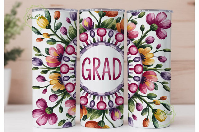 Floral Grad Mandala 20oz Tumbler Wrap Sublimation PixelChick 