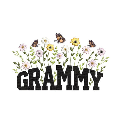 Floral Grammy Embroidery Design, Mother's Day Embroidery Design, 3 sizes, Instant Download Embroidery/Applique DESIGNS Nino Nadaraia 