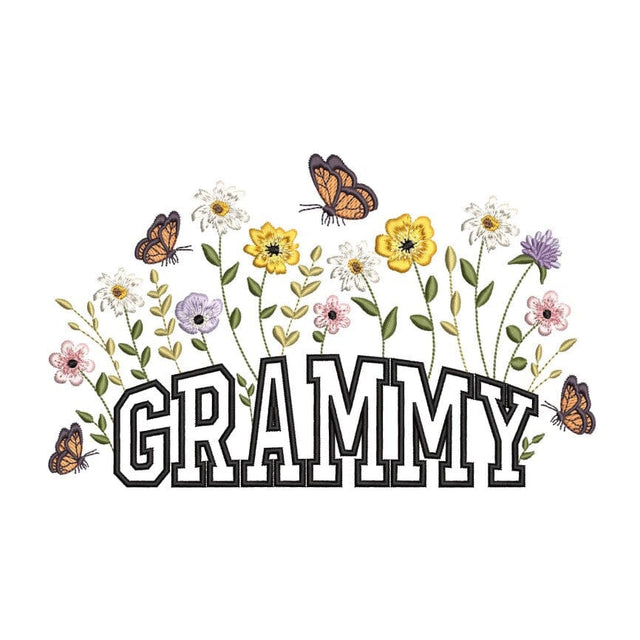 Floral Grammy Embroidery Design, Mothers Day Embroidery File, 3 sizes, Instant Download Embroidery/Applique DESIGNS Nino Nadaraia 