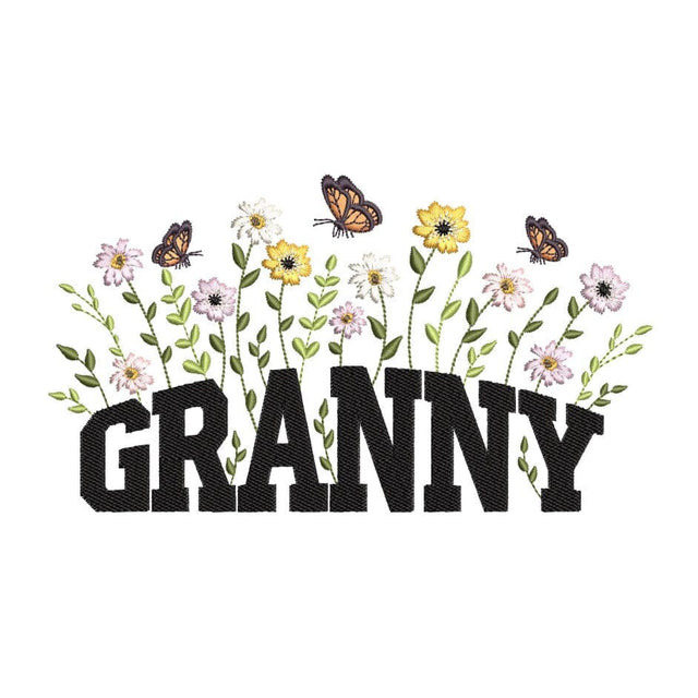 Floral Grannyy Embroidery Design, Mother's Day Embroidery Design, 3 sizes, Instant Download Embroidery/Applique DESIGNS Nino Nadaraia 