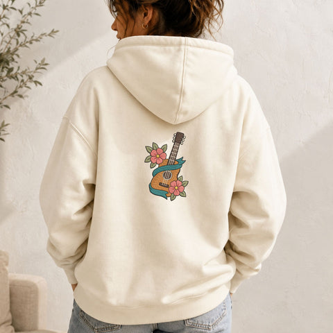 Floral Guitar Machine Embroidery Design – Boho Acoustic Guitar Flower Embroidery File Embroidery/Applique DESIGNS PatternFeed8 