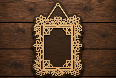 Floral Hanging Photo Frame Laser Cut SVG File SVG Regulrcrative 