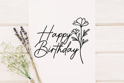 Floral Happy Birthday SVG RFCreative 