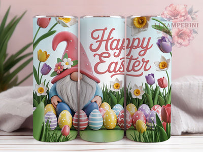 Floral Happy Easter Gnome Tumbler, Happy Easter Tumbler, Cute Gnome Wrap, Stylish 20oz Wrap, Sublimation Design, Trendy Gift Idea, Inspirational Easter Tumbler Sublimation Li Zamperini 
