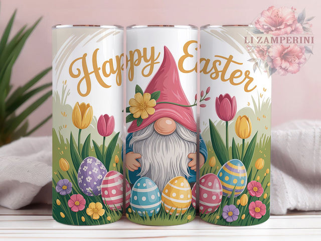 Floral Happy Easter Gnome Tumbler, Happy Easter Tumbler, Cute Gnome Wrap, Stylish 20oz Wrap, Sublimation Design, Trendy Gift Idea, Inspirational Easter Tumbler Sublimation Li Zamperini 