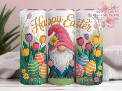 Floral Happy Easter Gnome Tumbler, Happy Easter Tumbler, Cute Gnome Wrap, Stylish 20oz Wrap, Sublimation Design, Trendy Gift Idea, Inspirational Easter Tumbler Sublimation Li Zamperini 