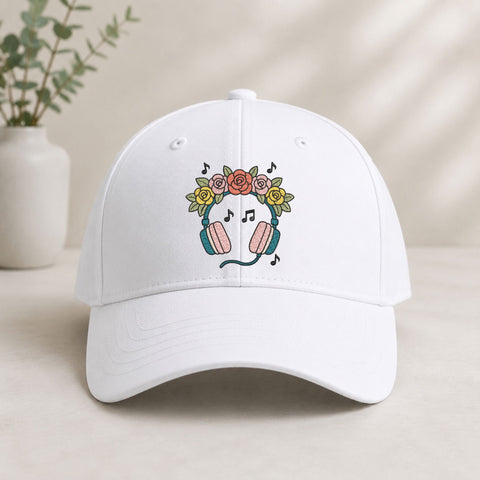 Floral Headphones Machine Embroidery Design – Music Lover Flowers Headset Embroidery File Embroidery/Applique DESIGNS PatternFeed8 