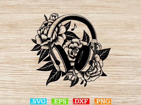 Floral Headphones Svg Bundle, Music Lover Svg, Dj Headphones Svg SVG Creativeart88 