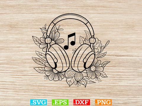 Floral Headphones Svg Bundle, Music Lover Svg, Dj Headphones Svg SVG Creativeart88 