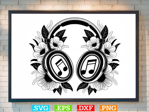 Floral Headphones Svg Bundle, Music Lover Svg, Dj Headphones Svg SVG Creativeart88 