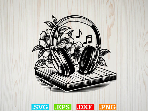 Floral Headphones Svg Bundle, Music Lover Svg, Dj Headphones Svg SVG Creativeart88 
