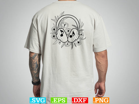 Floral Headphones Svg Bundle, Music Lover Svg, Dj Headphones Svg SVG Creativeart88 