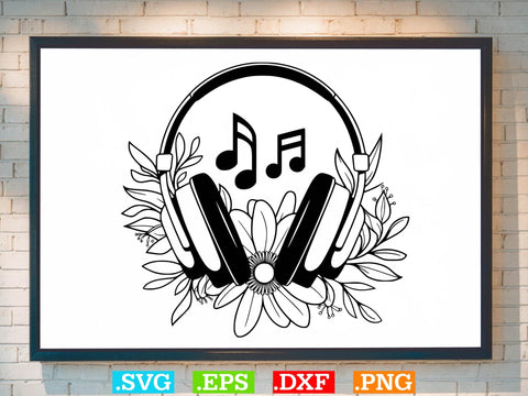 Floral Headphones Svg Bundle, Music Lover Svg, Dj Headphones Svg SVG Creativeart88 
