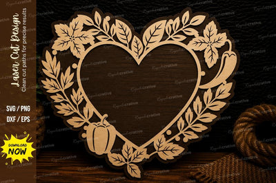 Floral Heart Frame Laser Cut Svg Design SVG Regulrcrative 