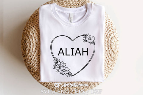 Floral Heart Frame Svg, Heart Svg, Floral Frame Svg, Floral Wreath Svg, Heart Border Svg SVG Artinrhythm shop 