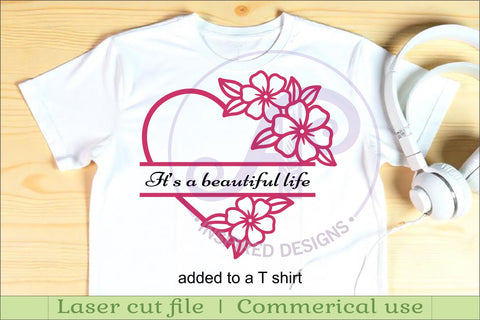 Floral heart name wall sign design SVG APInspireddesigns 