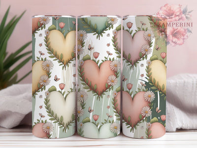 Floral Heart Seamless 20oz Tumbler, Seamless Pattern, Romantic Print, Elegant Tumbler, 20oz Sublimation, PNG Design, Love Gift Sublimation Li Zamperini 
