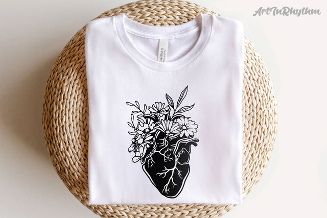 Floral heart Svg, Heart Svg, Flower Heart Svg, Flowers Svg, Love Svg SVG Artinrhythm shop 