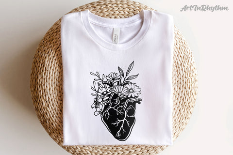 Floral heart Svg, Heart Svg, Flower Heart Svg, Flowers Svg, Love Svg SVG Artinrhythm shop 